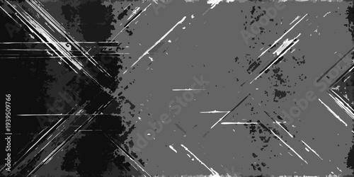 Abstract grayscale background with dynamic intersecting white lines and textures