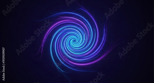 Colorful Spiral Light Pattern with Neon Effect.