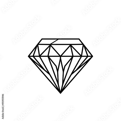 Black and White Diamond Illustration.