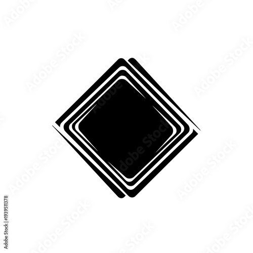 Black Diamond Shape Graphic Design Element.