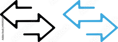 Obraz na plátně Bidirectional Arrows Outline Vector Icon Set – Transfer, Exchange, and Sync Symb