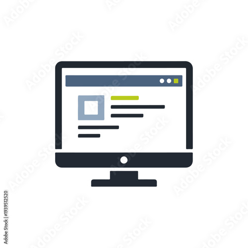 Website Mockup Icon Computer Screen with Interface Elements