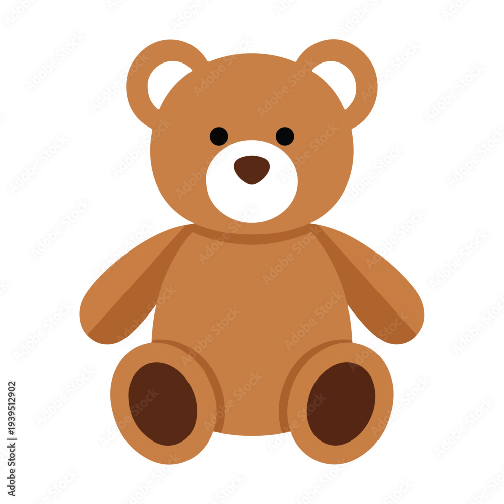 Obraz premium Cute Brown Teddy Bear Sitting Isolated on White