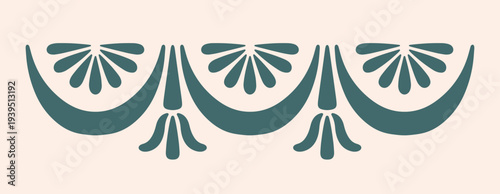 Vector illustration of a seamless border featuring classic Greek palmette motifs. Perfect for textile design, wallpaper patterns or luxurious branding and packaging projects.