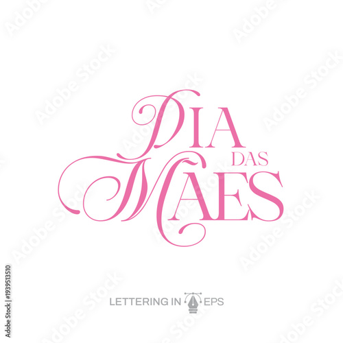 Lettering Feliz Dia das Mães Social Media EPS Editável