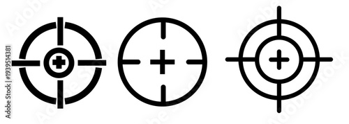 Target achievement icon featuring a bullseye symbol that represents focus, objectives, business strategy, and goal accomplishment. Bullseye target symbol.