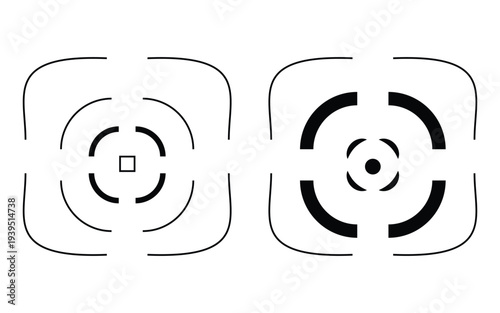 Photo & Video Recording HUD – Vector Interface with Grid, Shutter, and Record Indicators
