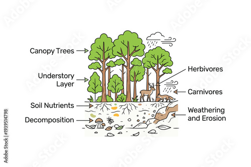 Forest Ecosystem Layers Nutrients Wildlife