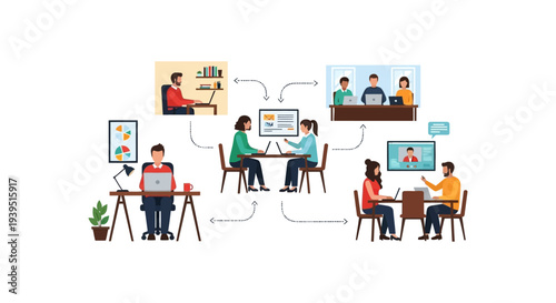 Remote Work and Hybrid Office Collaboration Network: Connected Teams Working from Anywhere