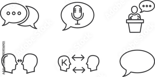 Canvastavla Speaking icons set