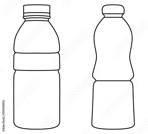 Plastic Water Bottle Icons – Vector  for Packaging & Product Design
