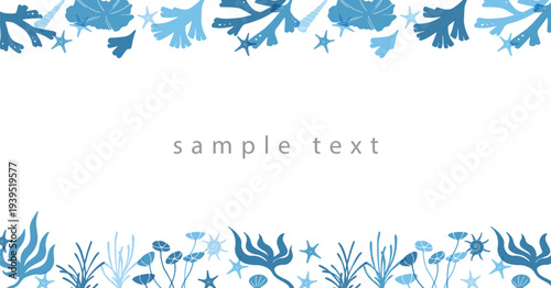 海草と海の生き物のバナー