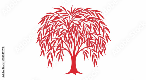 Red Willow Tree Silhouette