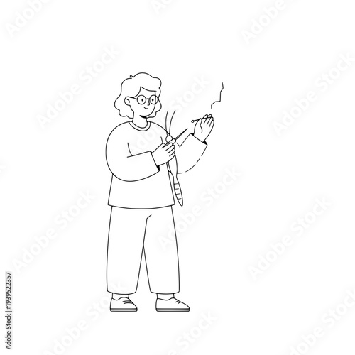 Surgeon outline illustration for medical concept or Technology doctor illustration for surgical assistance with robotics