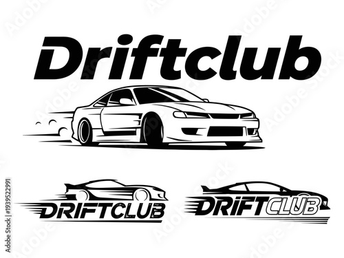 Drift car club logo vector