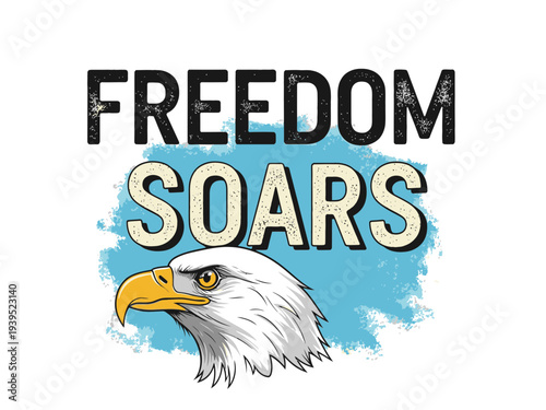 Freedom soars eagle vector