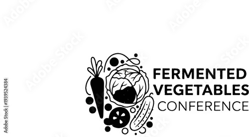 Abstract illustration of vegetables with text for a conference