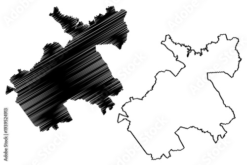 Machakos County (Republic of Kenya, Eastern Province) map vector illustration, scribble sketch Machakos map