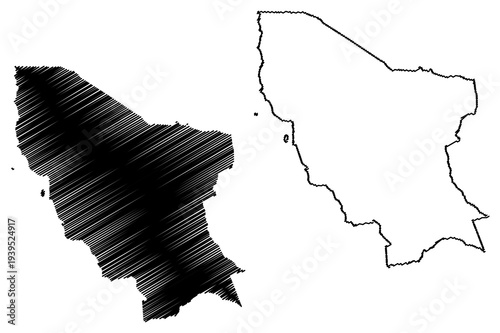 Marsabit County (Republic of Kenya, Eastern Province) map vector illustration, scribble sketch Marsabit District map