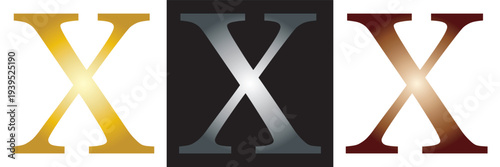 Vector Alphabet Letters Styles. Collection of stylized vector alphabet letters Z, Y, X, and W in different colors and outline styles, suitable for typography, logos, and design projects.EPS10/AI.