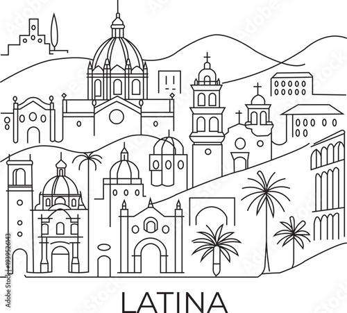Latina City Line Draw Simple Minimalist