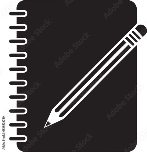 Minimalist Notebook with Pencil Icon Representing Creative Note Taking