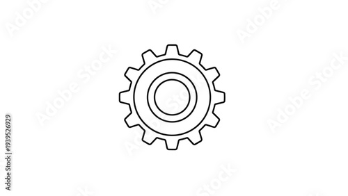 Simple Gear Icon Mechanical Component.