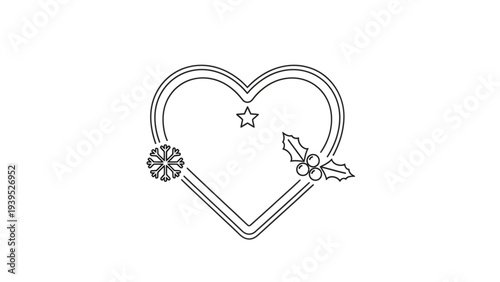 Simple Heart Shape with Floral Decorations.