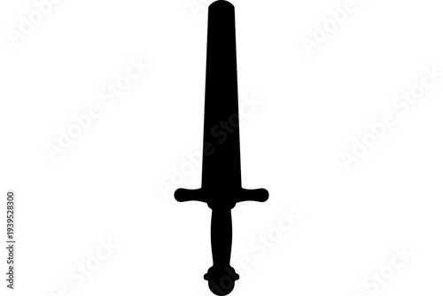 Minimalist Black Dagger Icon - SVG Vector Illustration