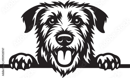 PEEKING IRISH WOLFHOUND Svg, Peeking Irish Wolfhound Clipart, Peeking Irish Wolfhound Svg Files For Cricut