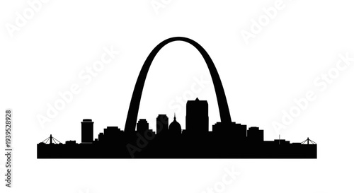 St. Louis Skyline Silhouette with Gateway Arch