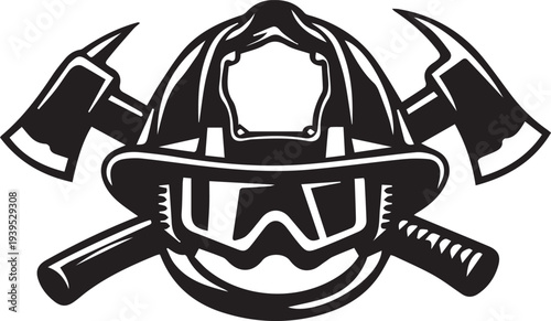 Firefighter Helmet SVG – Fire Department Helmet with Flashlight Silhouette for Cricut and Vinyl Cutting