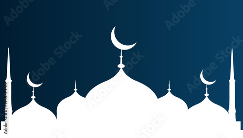 Creative Islamic design mosque silhouette Ramadan Eid spiritual architecture religious celebration illustration artwork