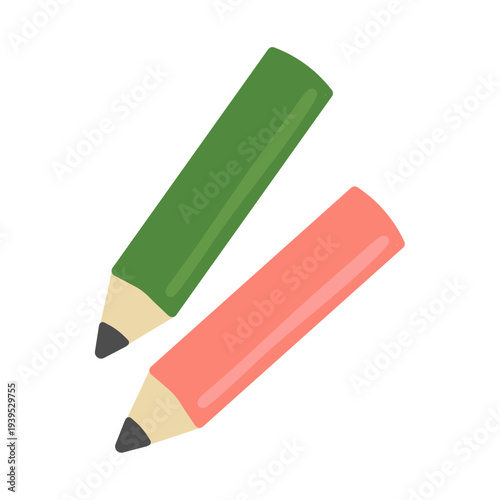 2本の鉛筆　イラストセット