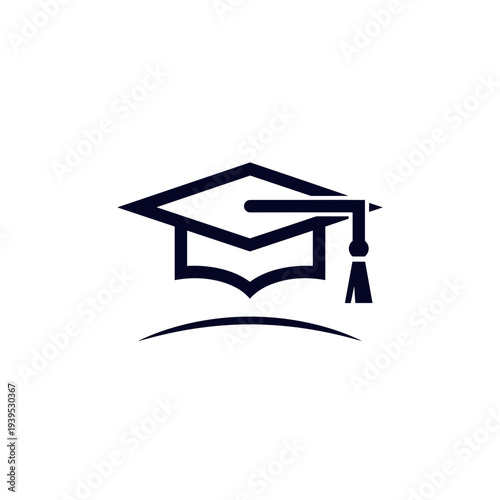 Graduation Cap and Open Book.