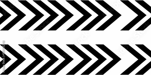 Repetitive pattern of black arrows pointing to the right on white