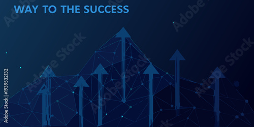 Abstract illustration depicting a pathway to success with upward arrows