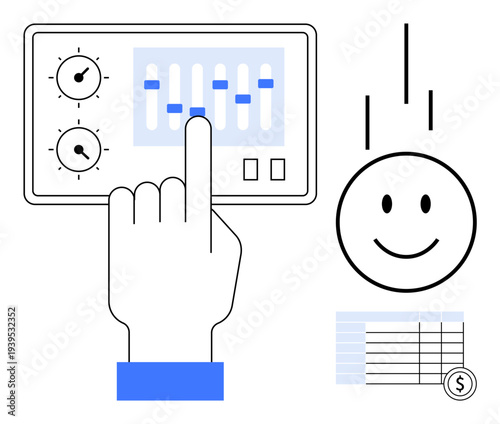 User interface concept. User interface features control settings, efficient financial management, and progress tracking. User interface upgrades modern systems for better user satisfaction. Perfect