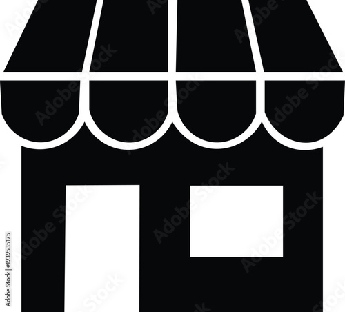 Retail shop storefront icon representing small business market store, online shopping, ecommerce retail service and commercial marketplace concept vector illustration