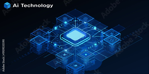Abstract representation of artificial intelligence and complex data networks
