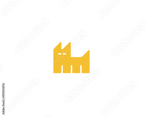 Minimal abstract cat vector logo with geometric shape. Modern animal logotype ideal for pet brands, veterinary clinics, pet shops, animal care services.