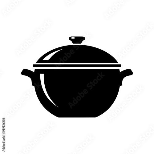 Cooking pot kitchen utensil for preparing meals and home cooking concept Vector illustration