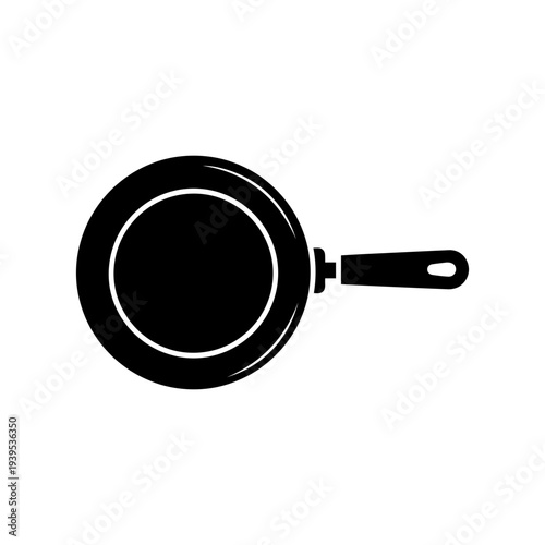 Frying pan cooking utensil used for preparing meals on stovetop Vector illustration