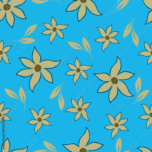 Seamless floral pattern, romantic ditsy print, abstract flower ornament in spring vintage motif. Elegant botanical design of hand drawn pink flowers, tiny leaves, small bouquets. Vector illustration.
