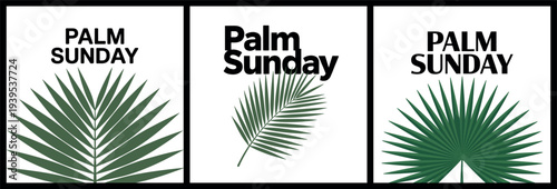 Palm Sunday Poster Christian Holy Week Palm Leaf Religious Celebration
