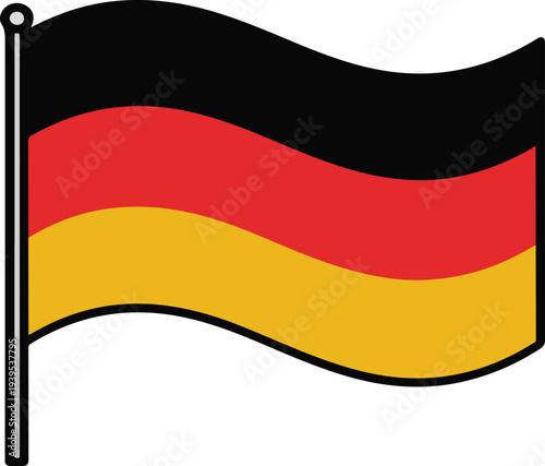 Dynamic waving Germany tricolor banner symbol of federal republic national identity