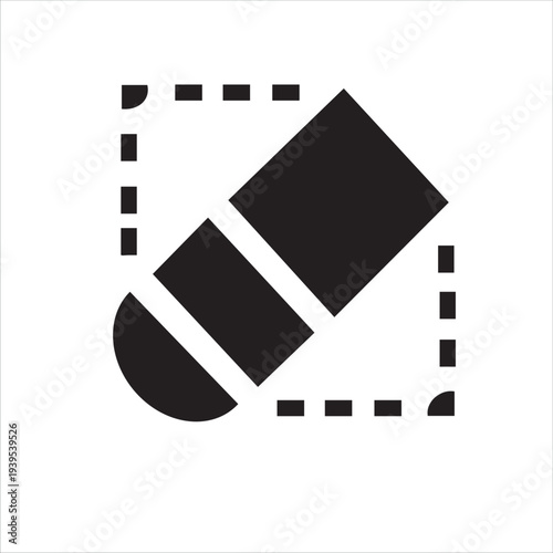 Minimalist rubber eraser tool icon for graphic design apps