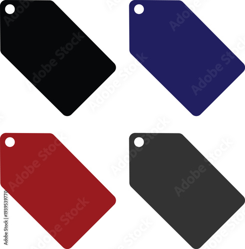 Price tag icon set in multiple colors representing sale label, discount tag, retail pricing marker and ecommerce shopping promotion concept vector illustration