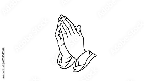 Hands in prayer gesture.