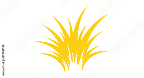 Golden Blades of Grass Icon Isolated on White Background